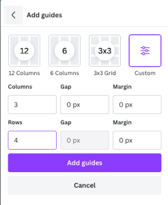 Select the correct number of guides for an Instagram Static Post Grid