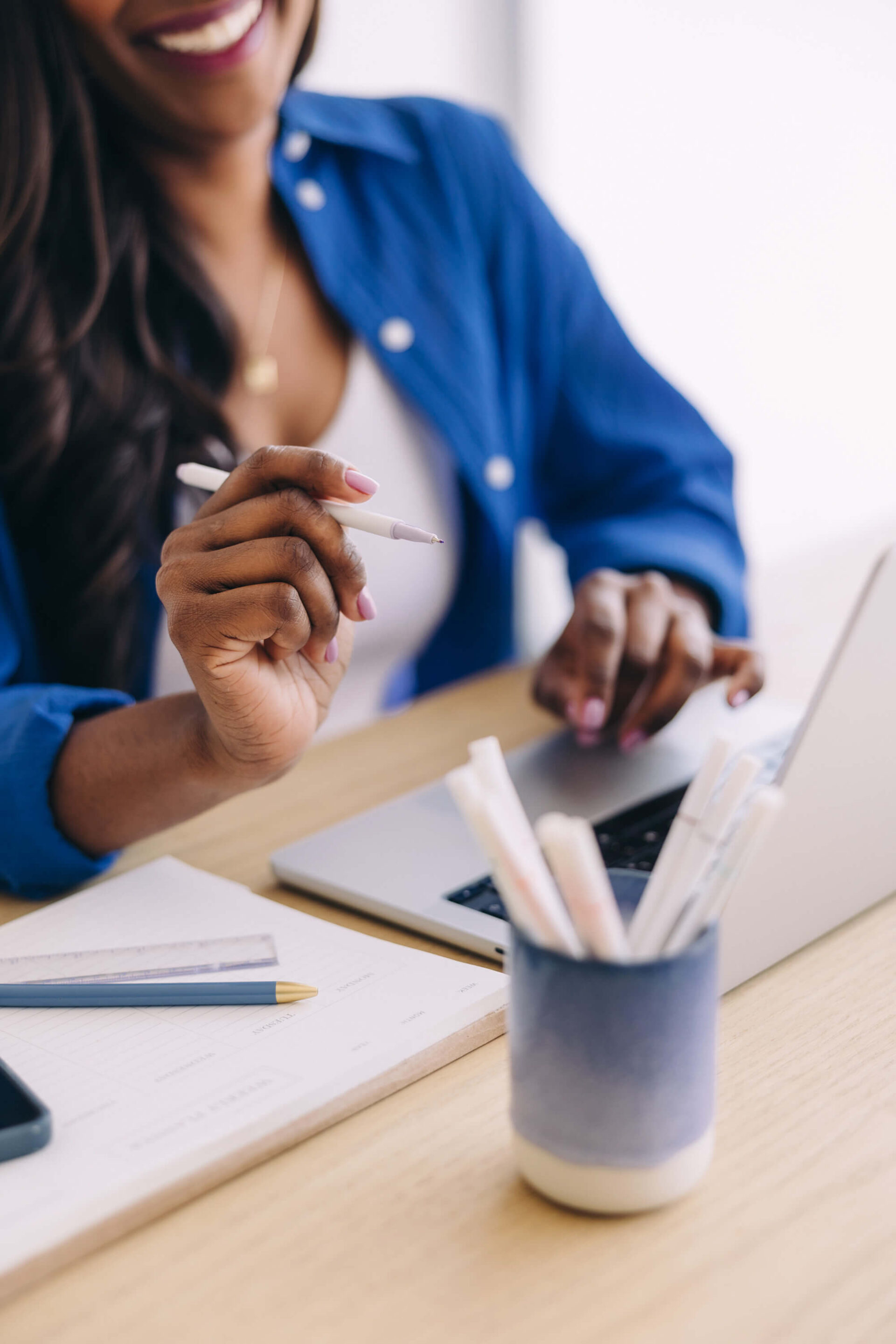 Woman using Google to search for a local business listing